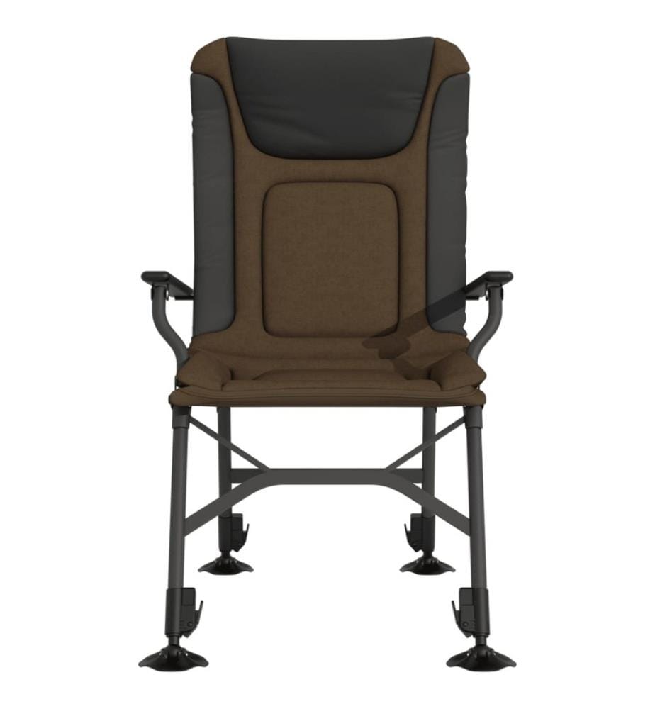 Chaise de pêche avec accoudoir pliable taupe