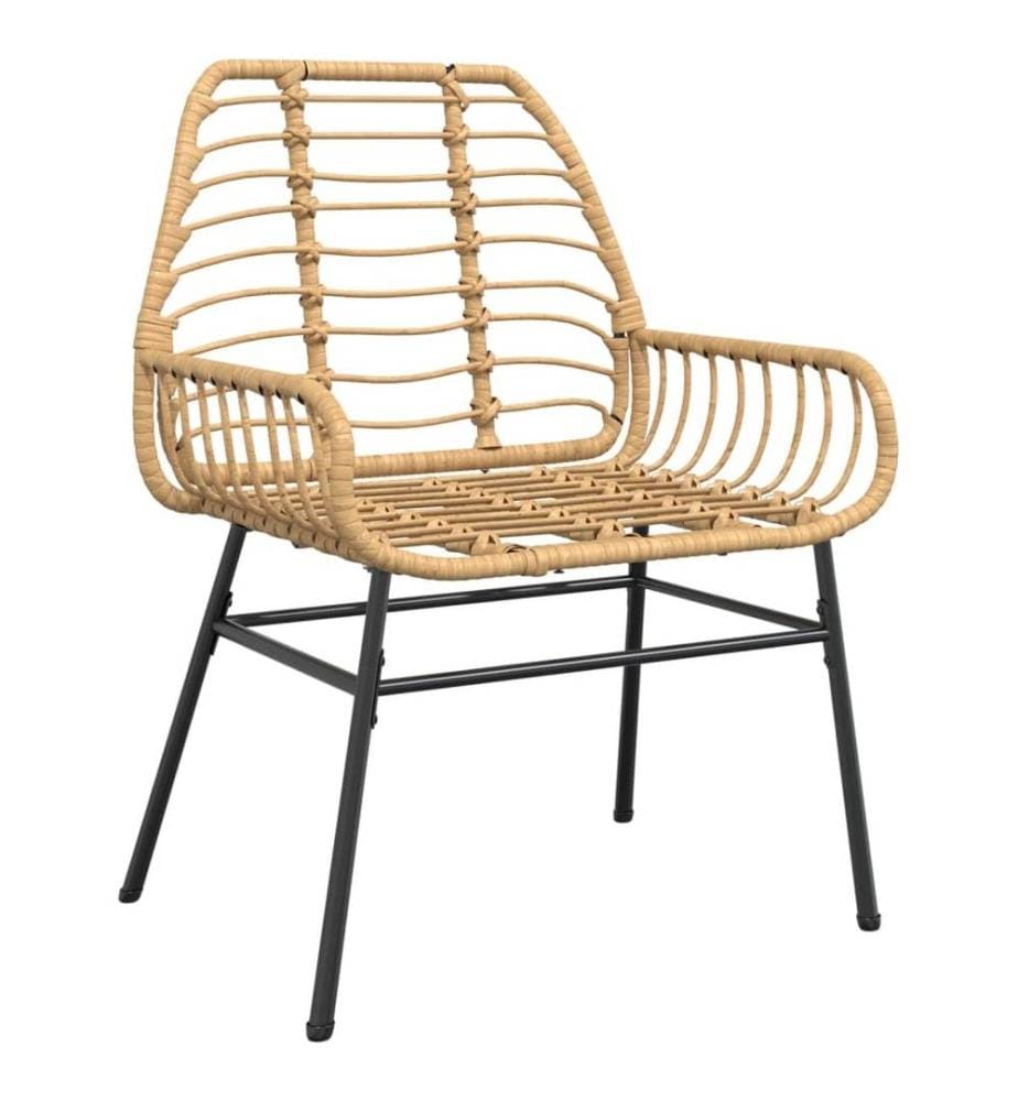 Gartenstühle 2 Stk. Braun Poly Rattan