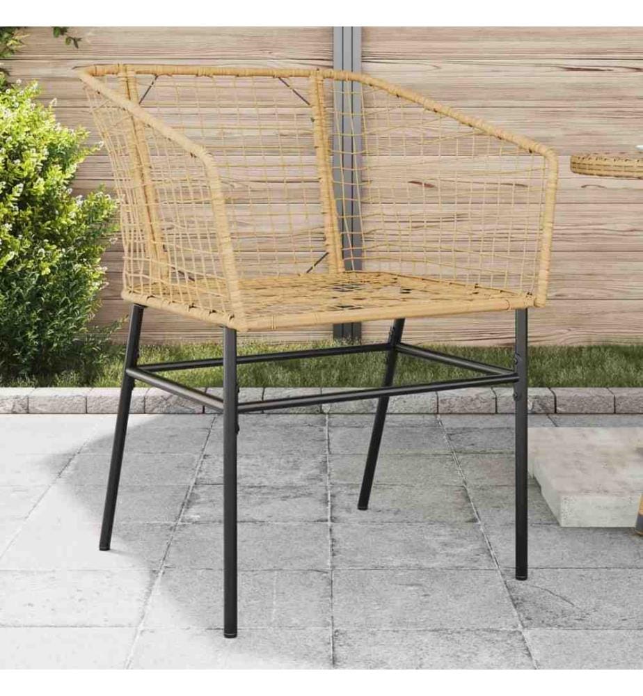 Gartenstühle 2 Stk. Braun Poly Rattan