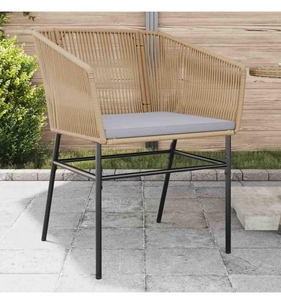 Gartenstühle 2 Stk. mit Kissen Braun Poly Rattan