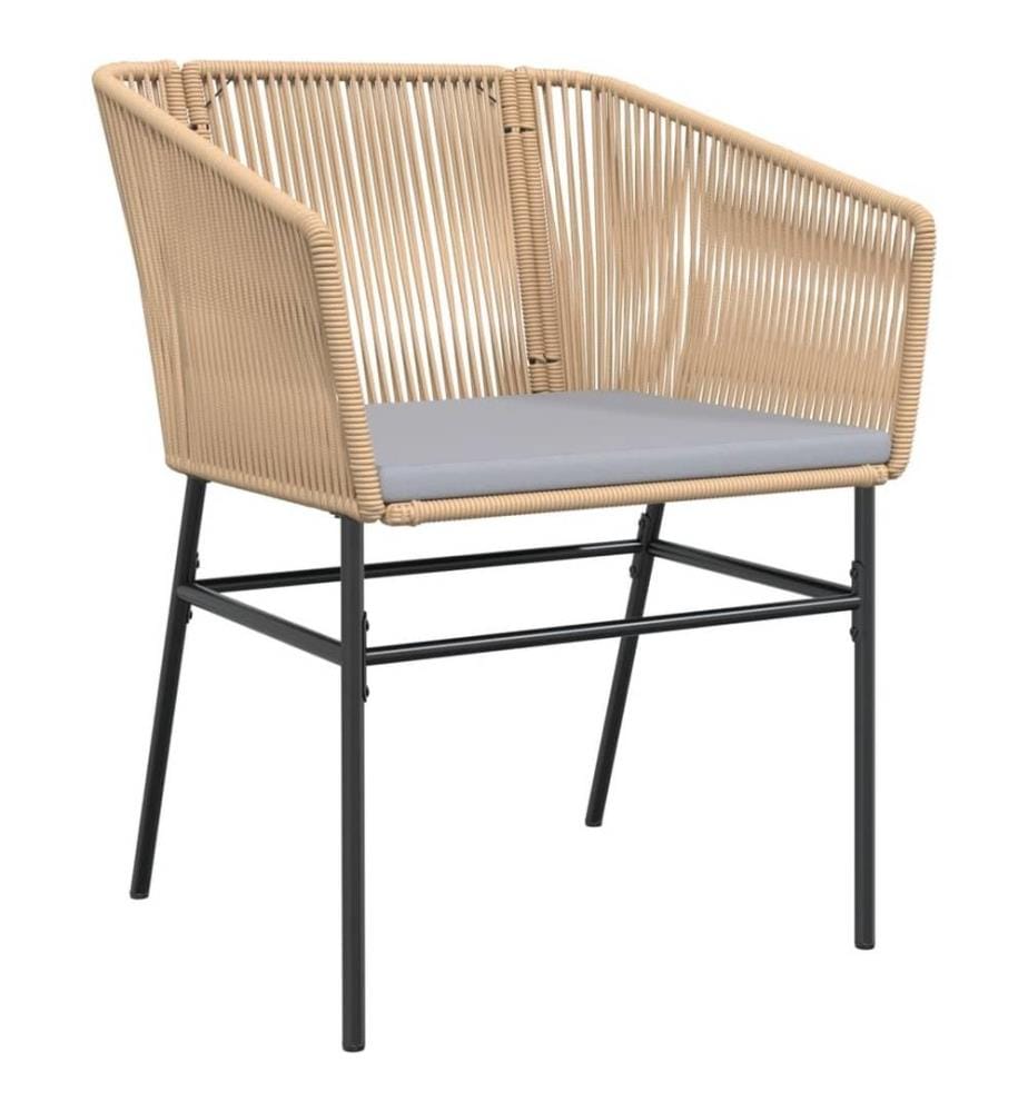 Gartenstühle 2 Stk. mit Kissen Braun Poly Rattan