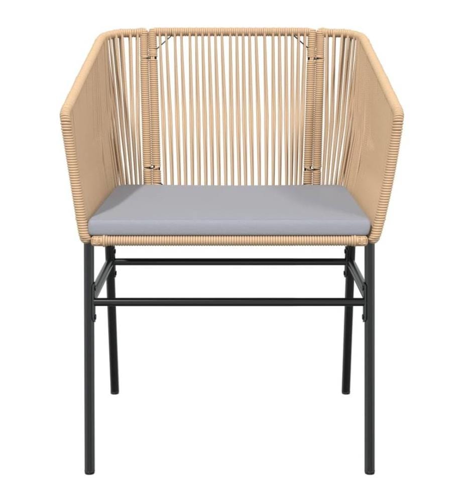 Gartenstühle 2 Stk. mit Kissen Braun Poly Rattan