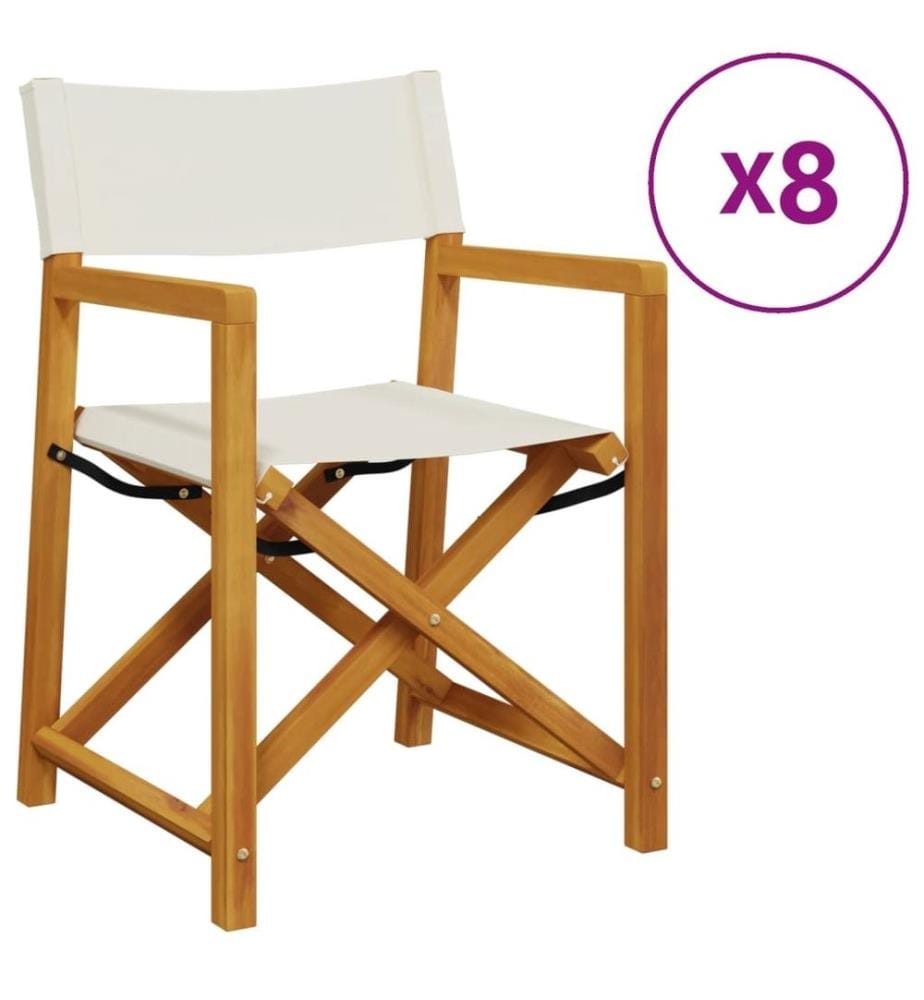 Chaises de jardin pliables lot de 8 blanc crème tissu