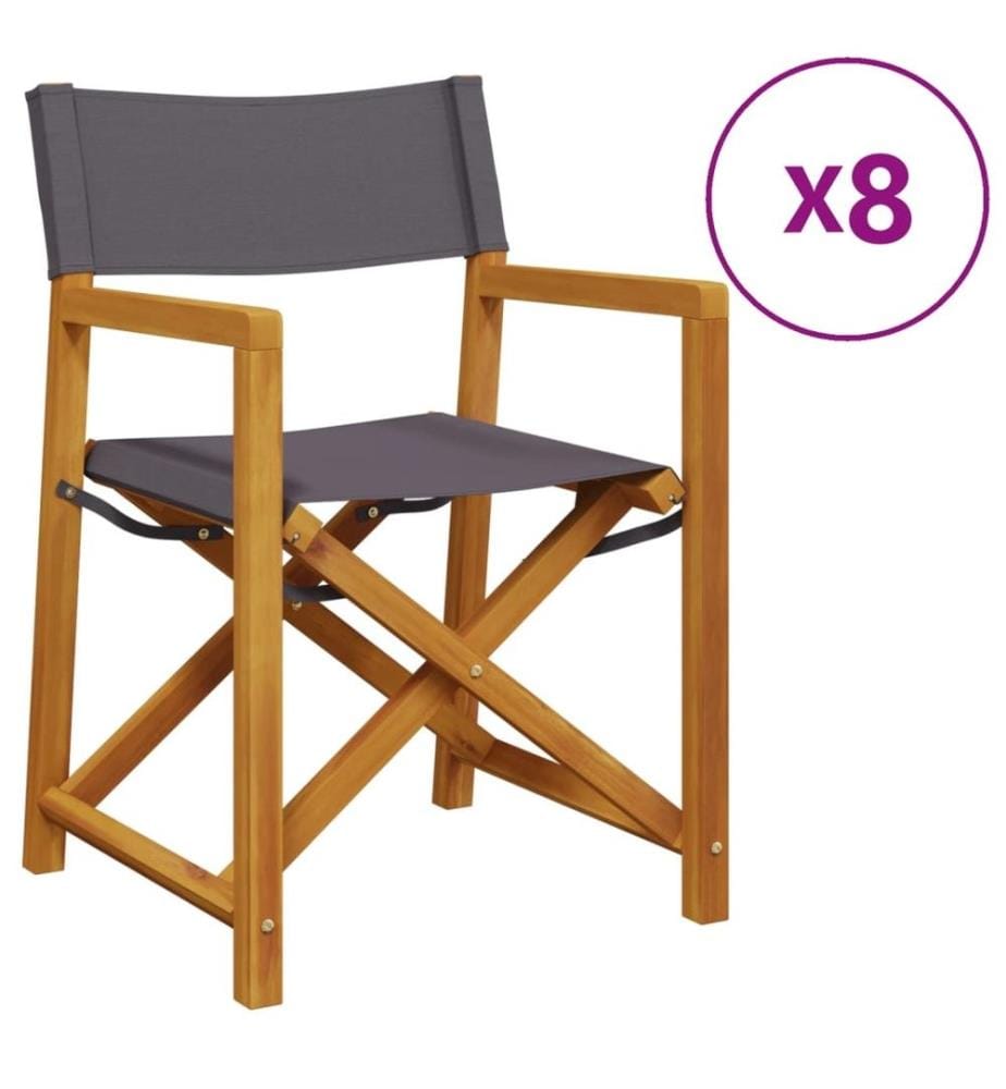 Klappbare Gartenstühle 8 Stk. Dunkelgrau Stoff