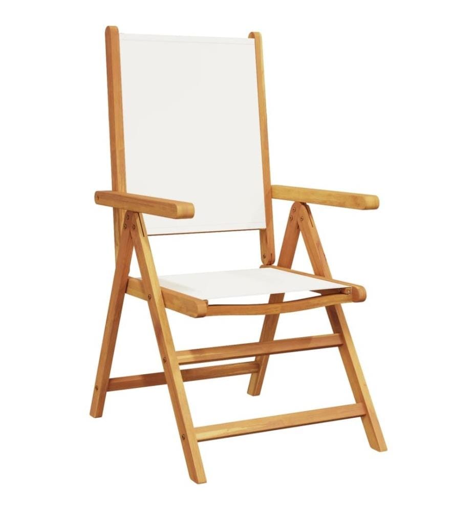 Chaises inclinables de jardin lot de 6 tissu et bois massif