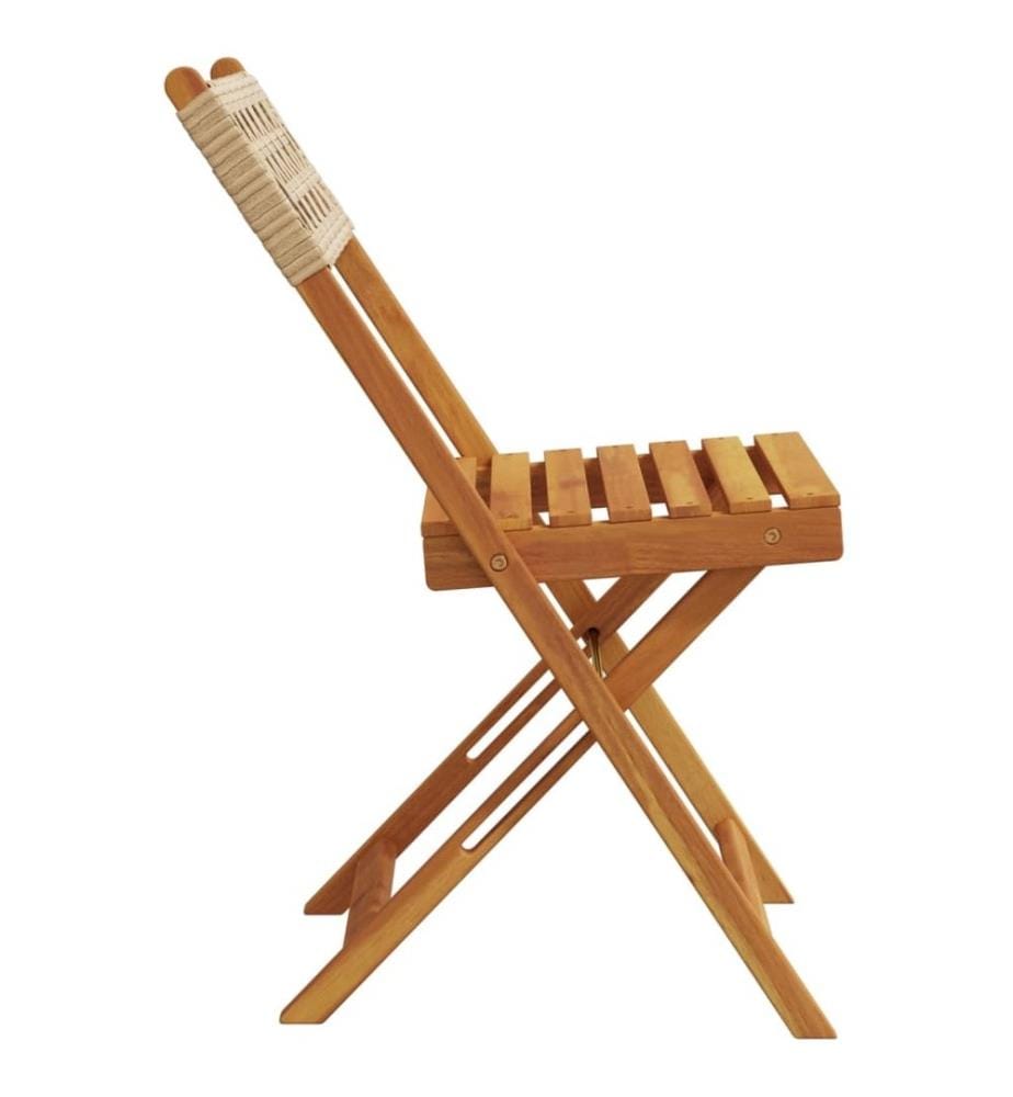 Gartenstühle 6 Stk. Klappbar Beige Poly Rattan & Massivholz