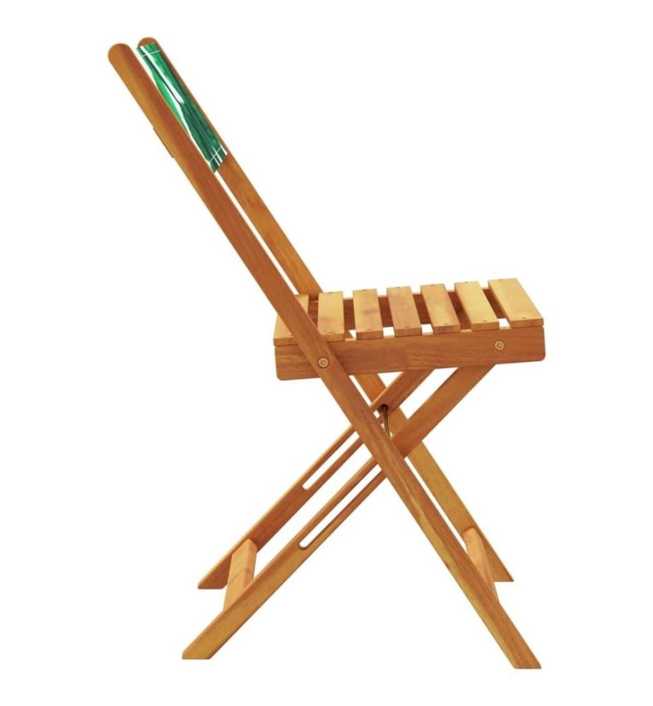 Chaises de jardin pliantes lot de 6 vert tissu et bois massif