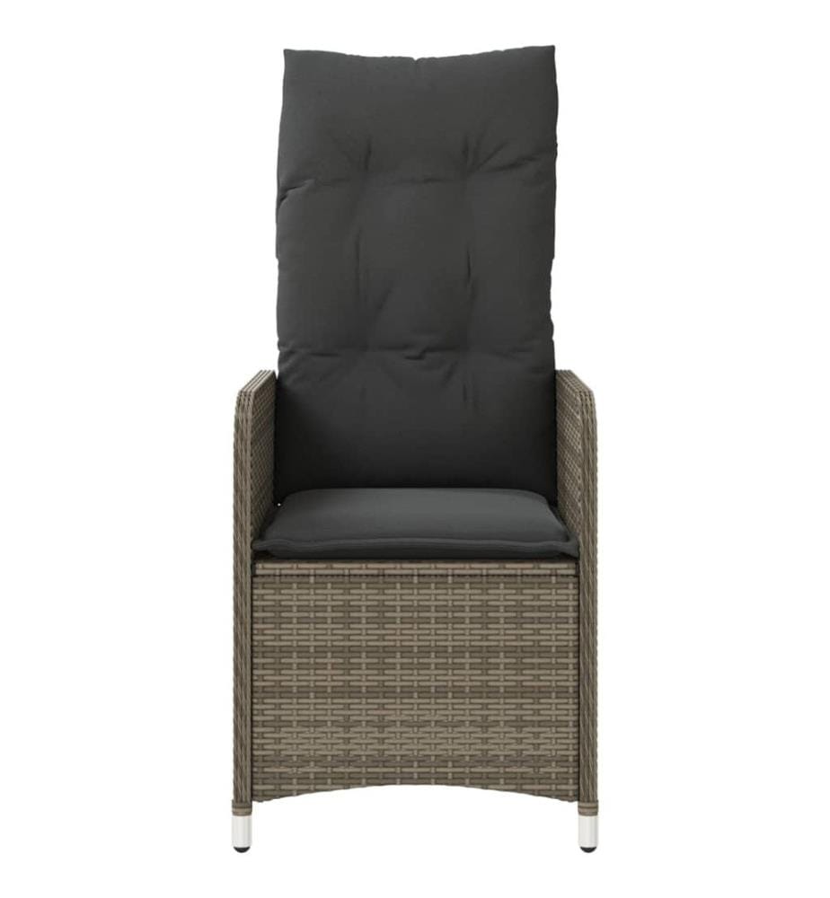 Outdoor-Lehnstühle 2 Stk. mit Tisch Grau Poly Rattan