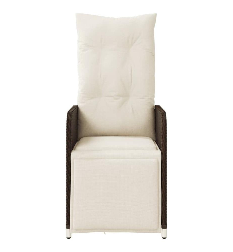 Gartensessel mit Kissen 2 Stk. Verstellbar Braun Poly Rattan