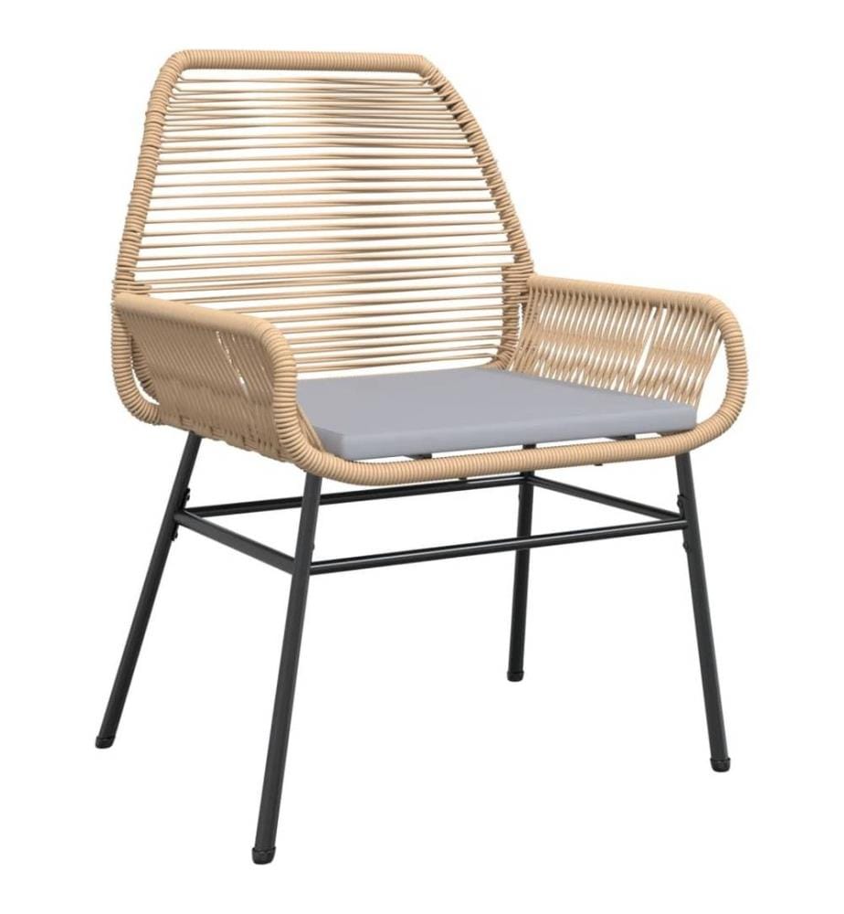 Gartenstühle 2 Stk. mit Kissen Braun Poly Rattan
