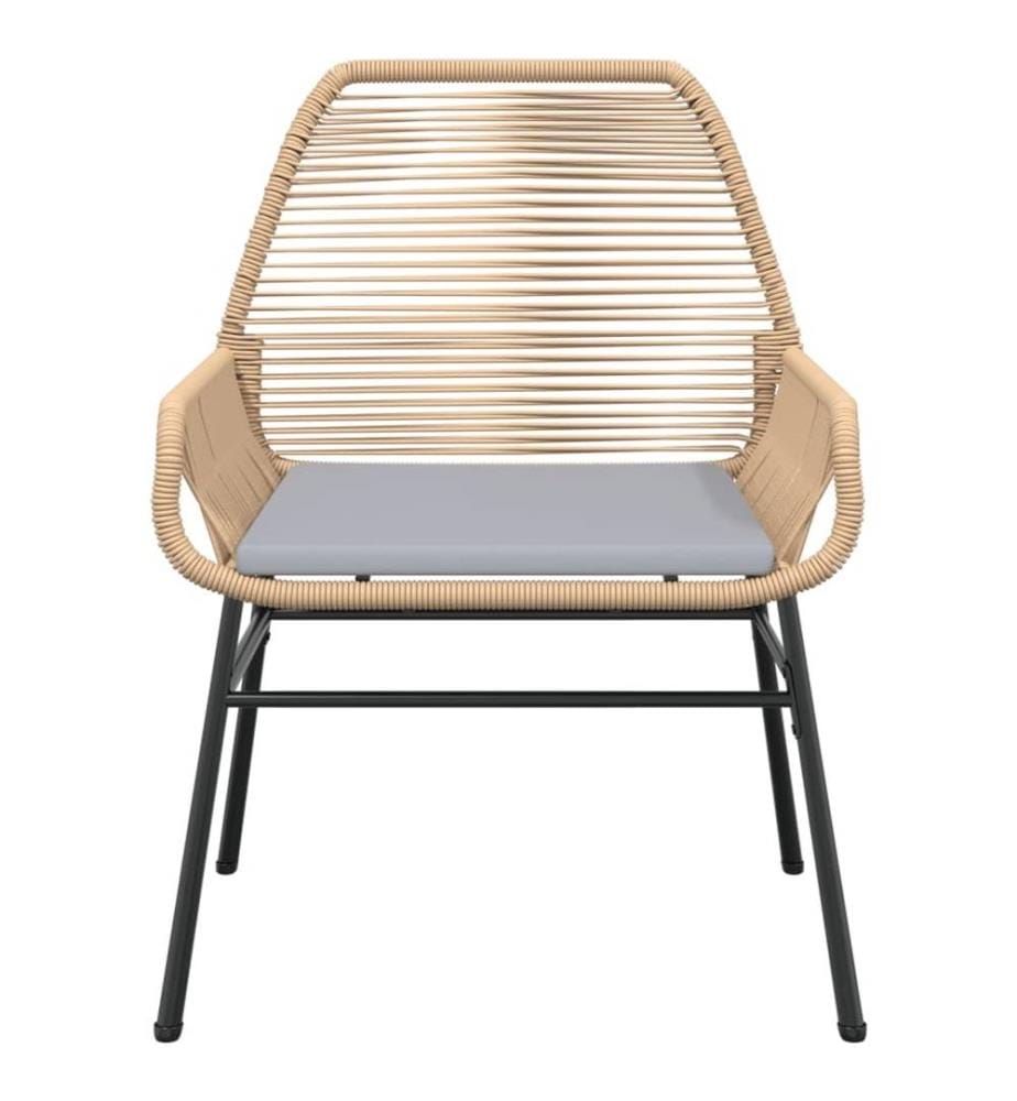 Gartenstühle 2 Stk. mit Kissen Braun Poly Rattan