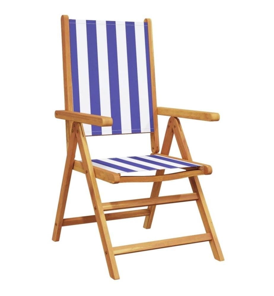 Chaises inclinables de jardin lot de 8 tissu et bois massif