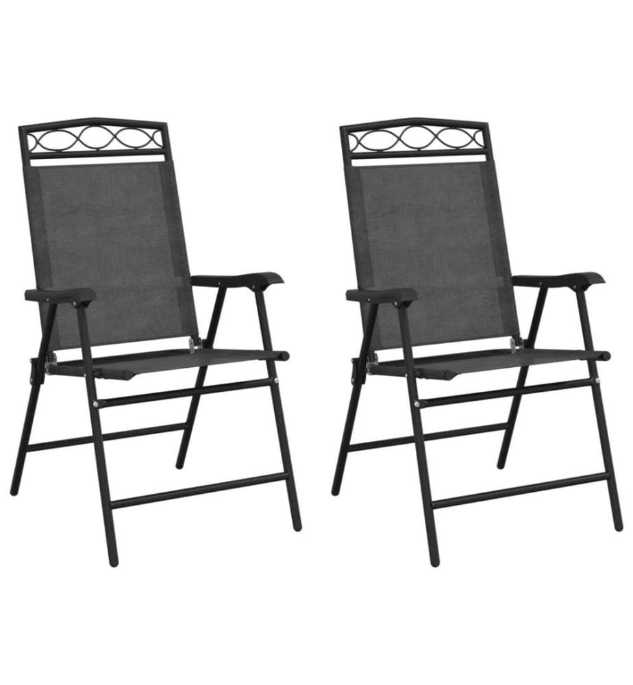 Chaises de jardin pliables lot de 2 en acier et textilène