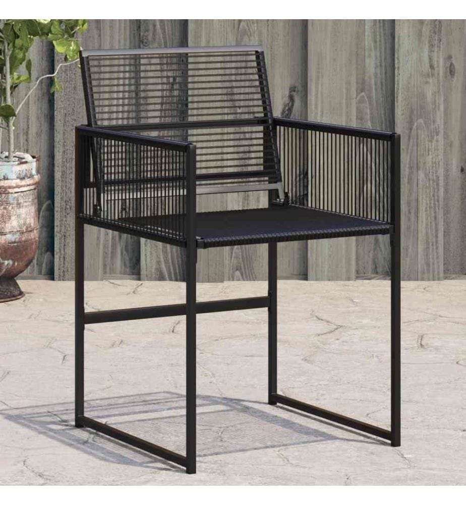 Gartenstühle 4 Stk. Schwarz Poly Rattan