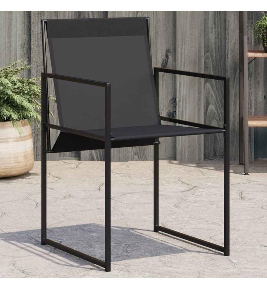Chaises de jardin 4 pcs noir acier et textilène