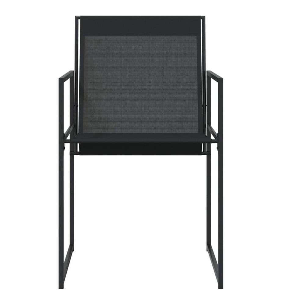 Chaises de jardin 4 pcs noir acier et textilène