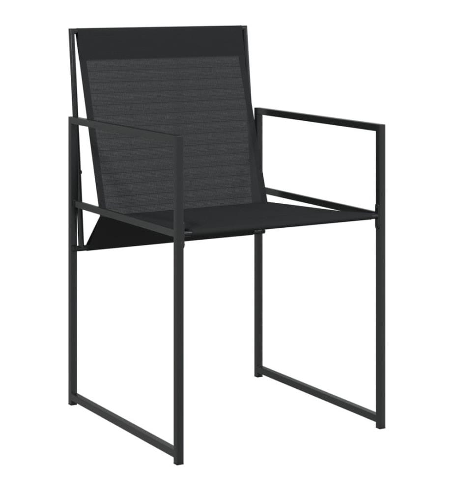 Chaises de jardin 4 pcs noir acier et textilène