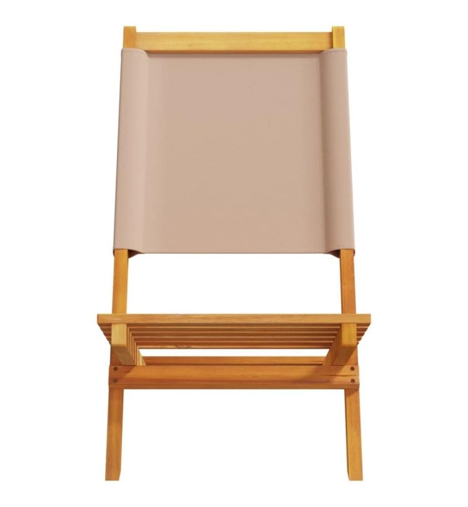Gartenstühle 8 Stk. Klappbar Taupe Stoff und Massivholz