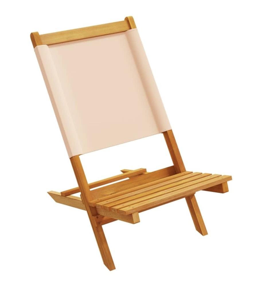 Gartenstühle 8 Stk. Klappbar Beige Stoff und Massivholz