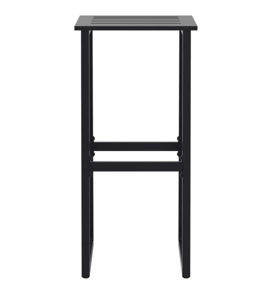 Tabourets de bar lot de 2 noir acier enduit de poudre