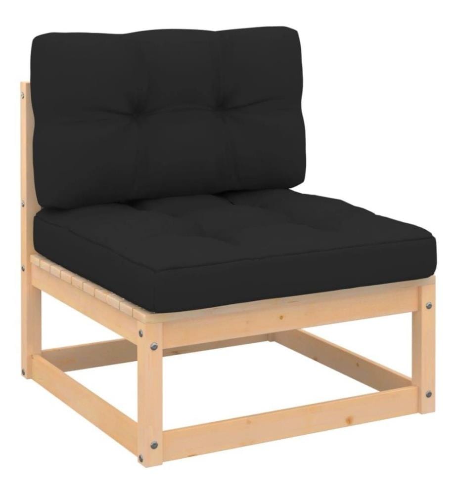 6-tlg. Garten-Lounge-Set mit Kissen Kiefer Massivholz