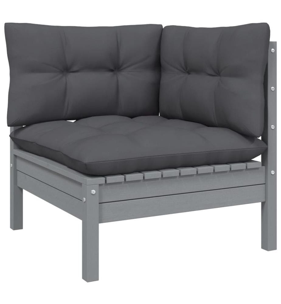 9-tlg. Garten-Lounge-Set mit Kissen Kiefer Massivholz