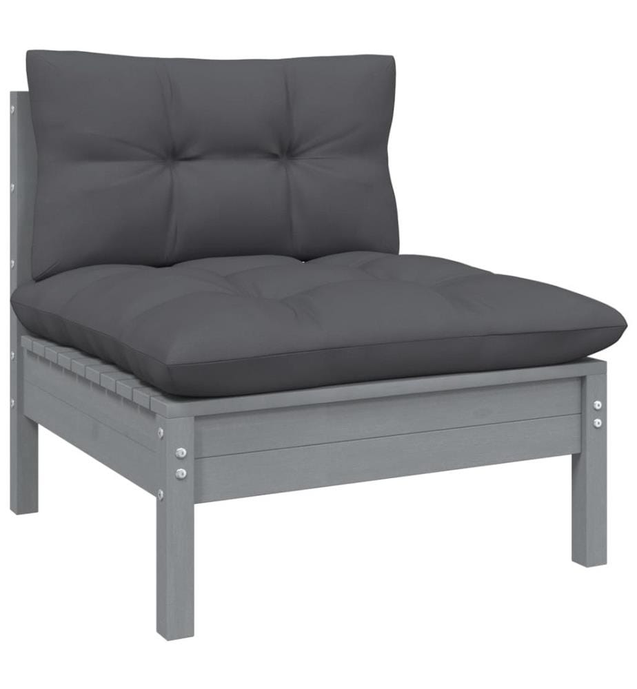 9-tlg. Garten-Lounge-Set mit Kissen Kiefer Massivholz