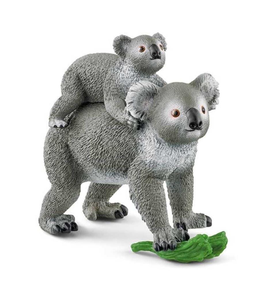 SCHLEICH -  Maman Koala avec son Bébé,  8.5x3.5x6.3cm, National Geographic Kids