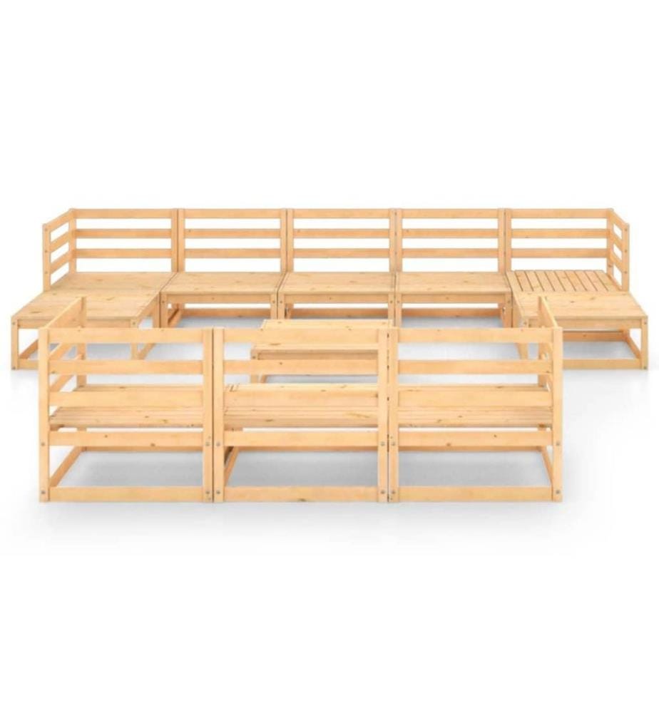 11-tlg. Garten-Lounge-Set Massivholz Kiefer