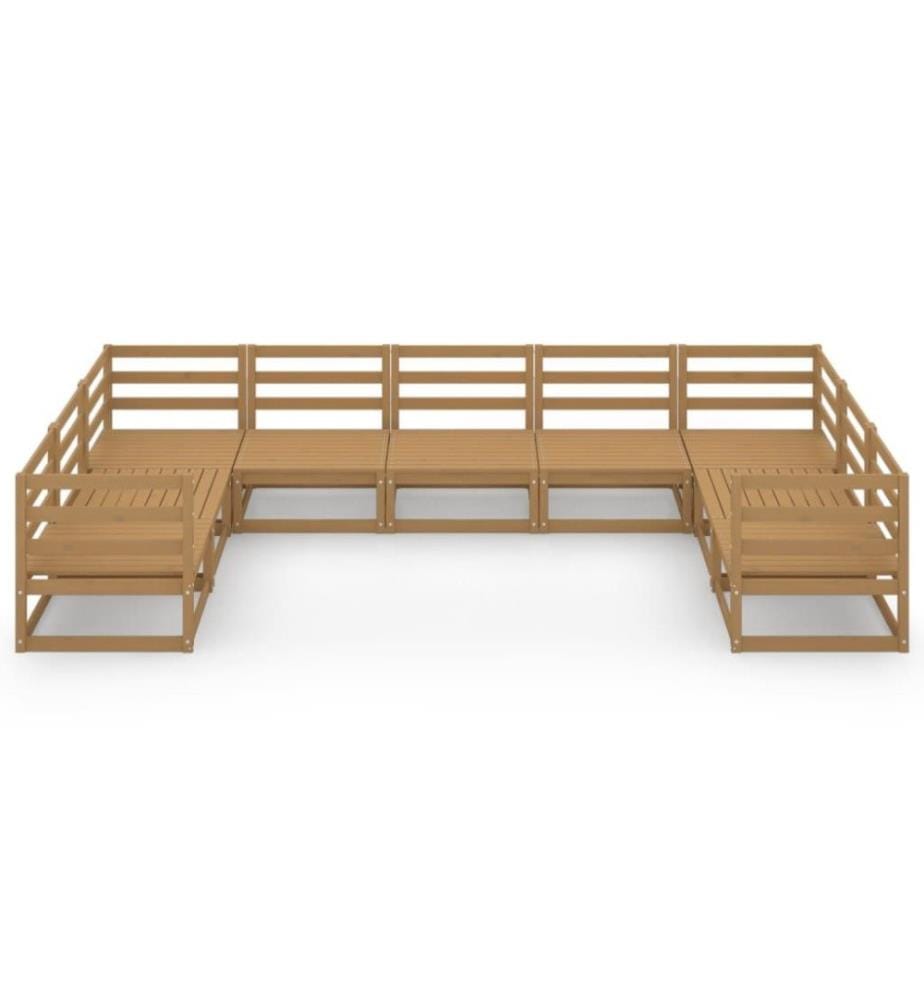 9-tlg. Garten-Lounge-Set Massivholz Kiefer
