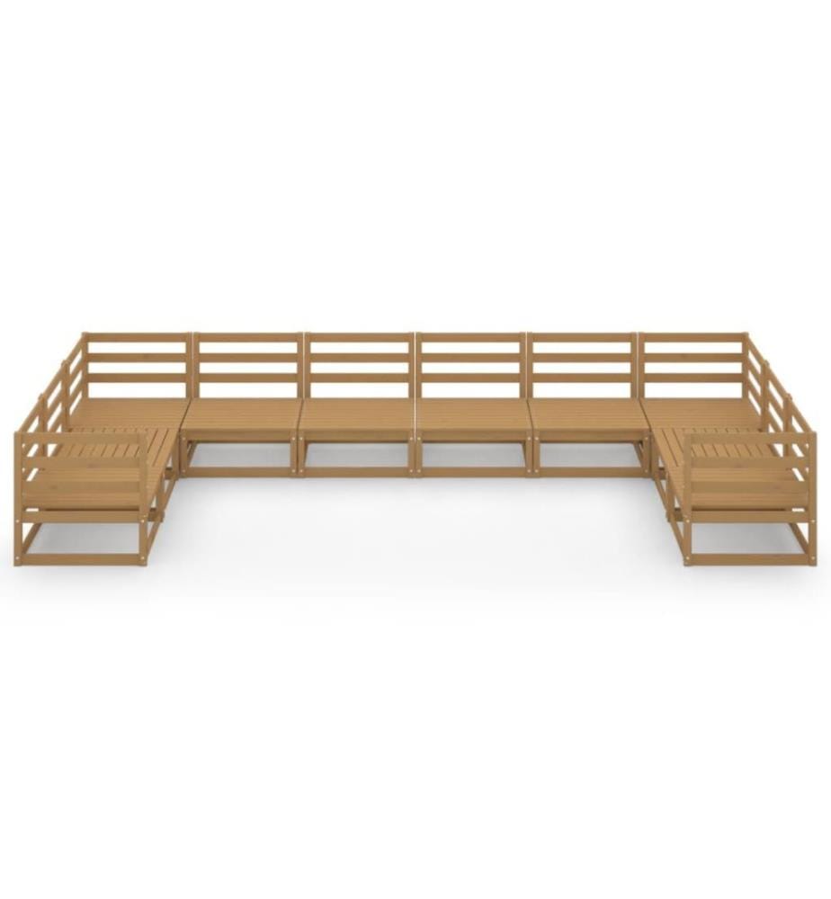 10-tlg. Garten-Lounge-Set Massivholz Kiefer