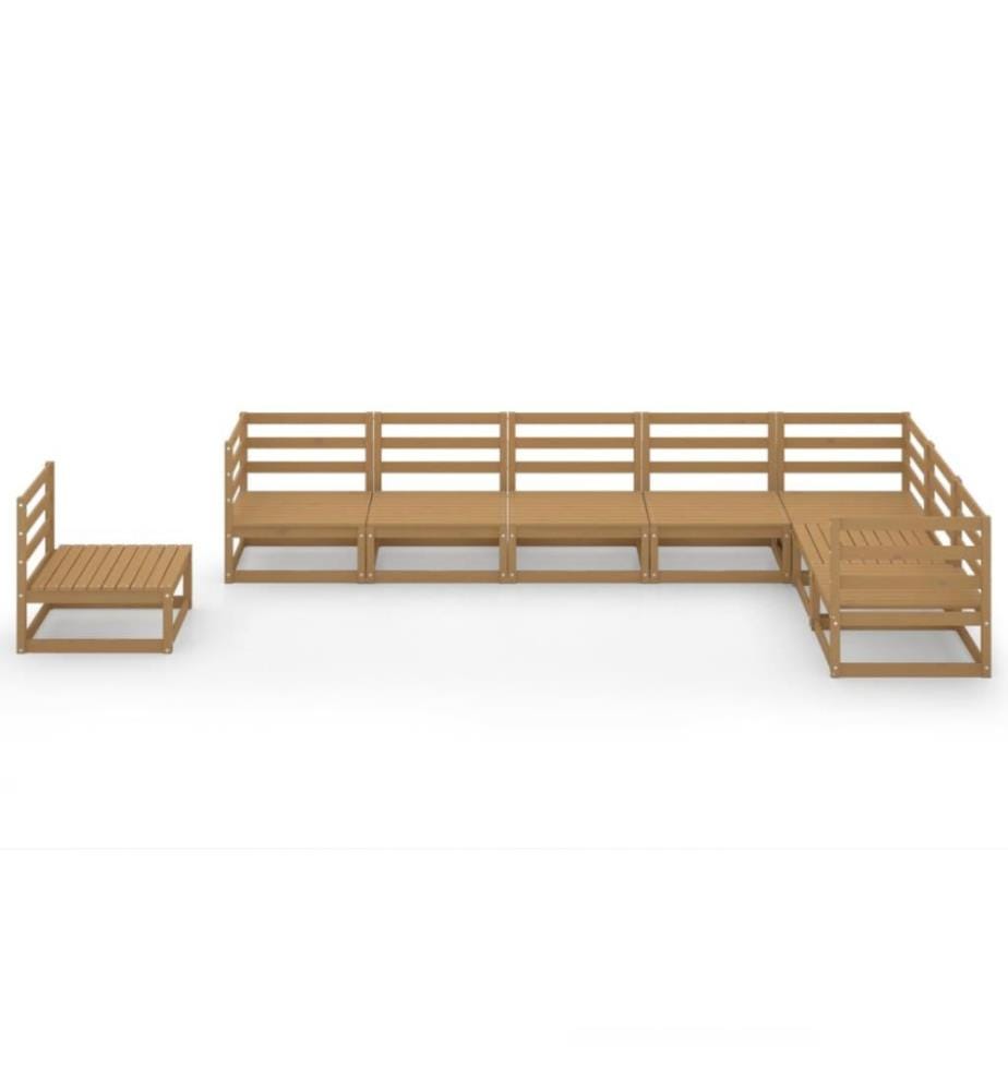 8-tlg. Garten-Lounge-Set Honigbraun Massivholz Kiefer