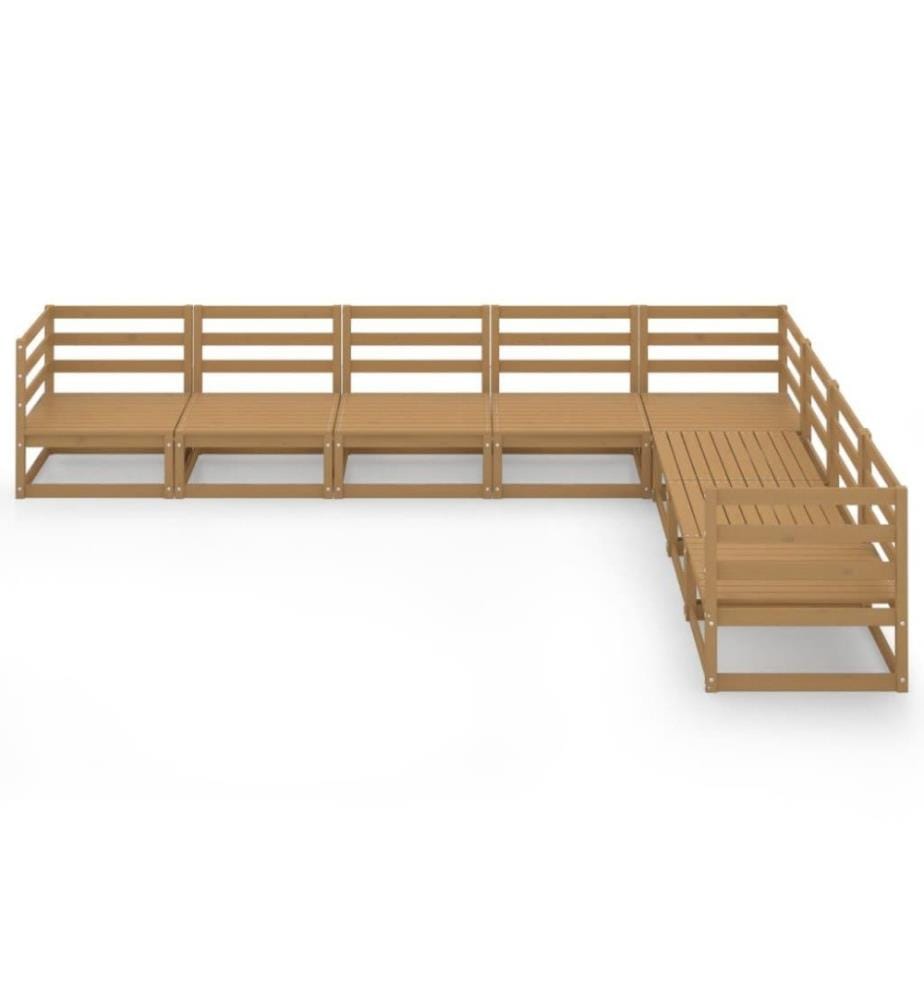 8-tlg. Garten-Lounge-Set Honigbraun Massivholz Kiefer