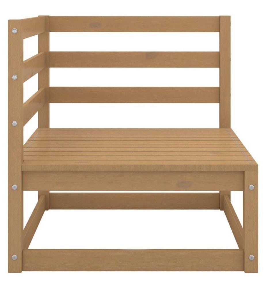 9-tlg. Garten-Lounge-Set Honigbraun Massivholz Kiefer