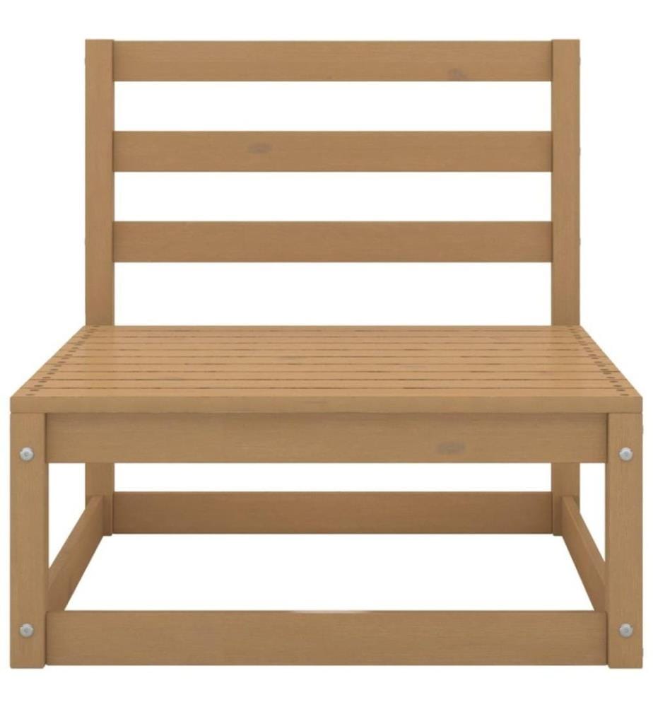 Salon de jardin 3 pcs Marron miel Bois de pin massif