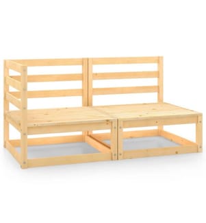2-tlg. Garten-Lounge-Set Kiefer Massivholz