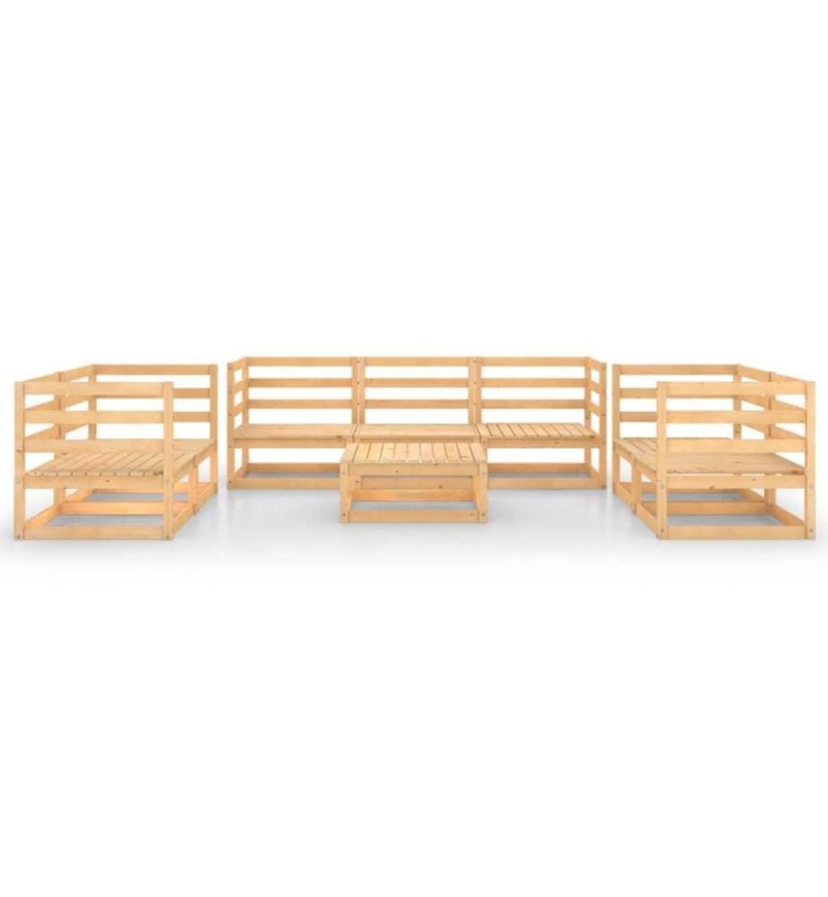 8-tlg. Garten-Lounge-Set Kiefer Massivholz