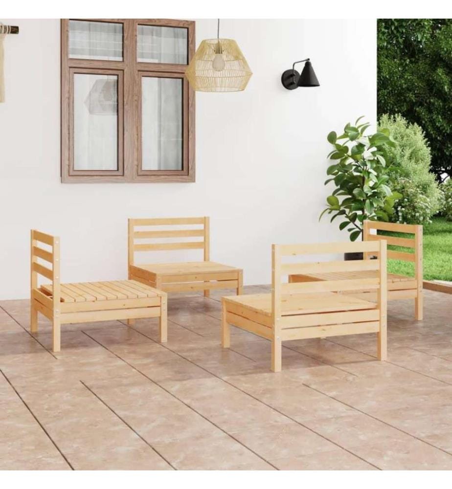 Salon de jardin 4 pcs Bois de pin massif