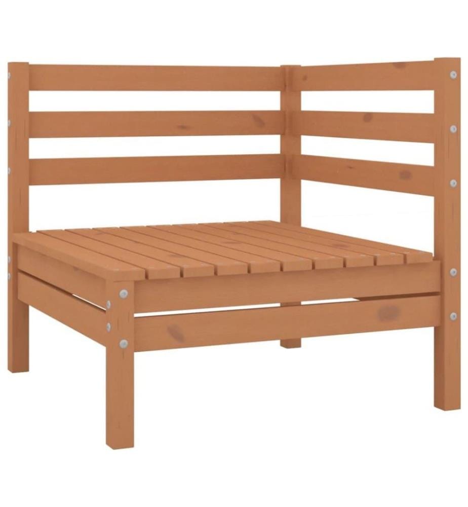 Salon de jardin 10 pcs Marron miel Bois de pin massif