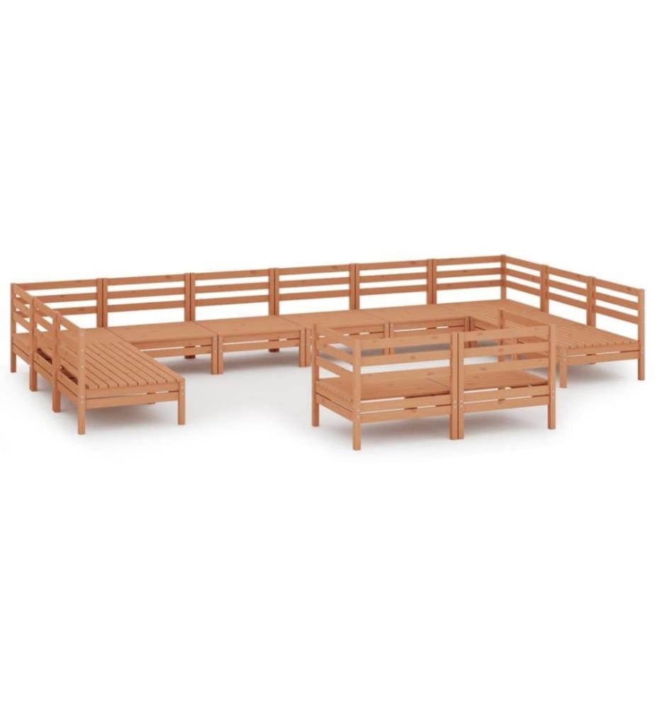 12-tlg. Garten-Lounge-Set Honigbraun Massivholz Kiefer