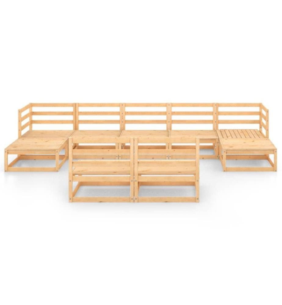 9-tlg. Garten-Lounge-Set Massivholz Kiefer