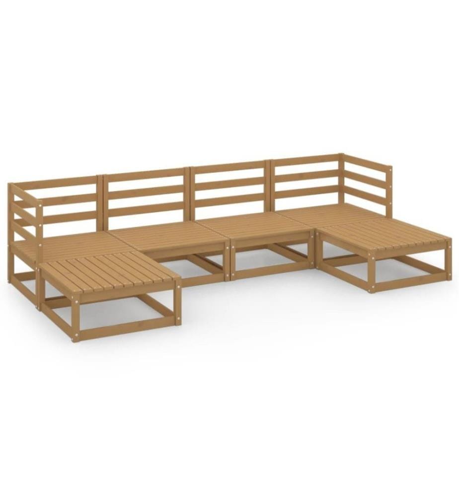 6-tlg. Garten-Lounge-Set Massivholz Kiefer