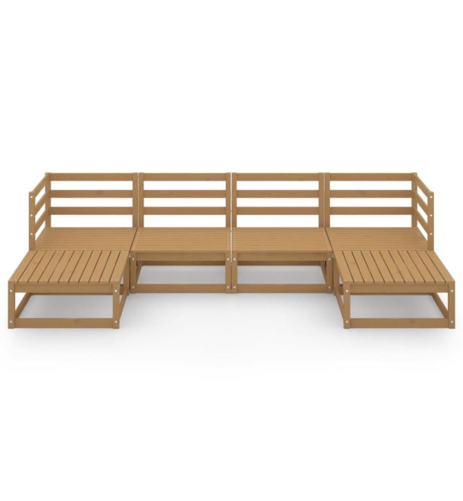 6-tlg. Garten-Lounge-Set Massivholz Kiefer
