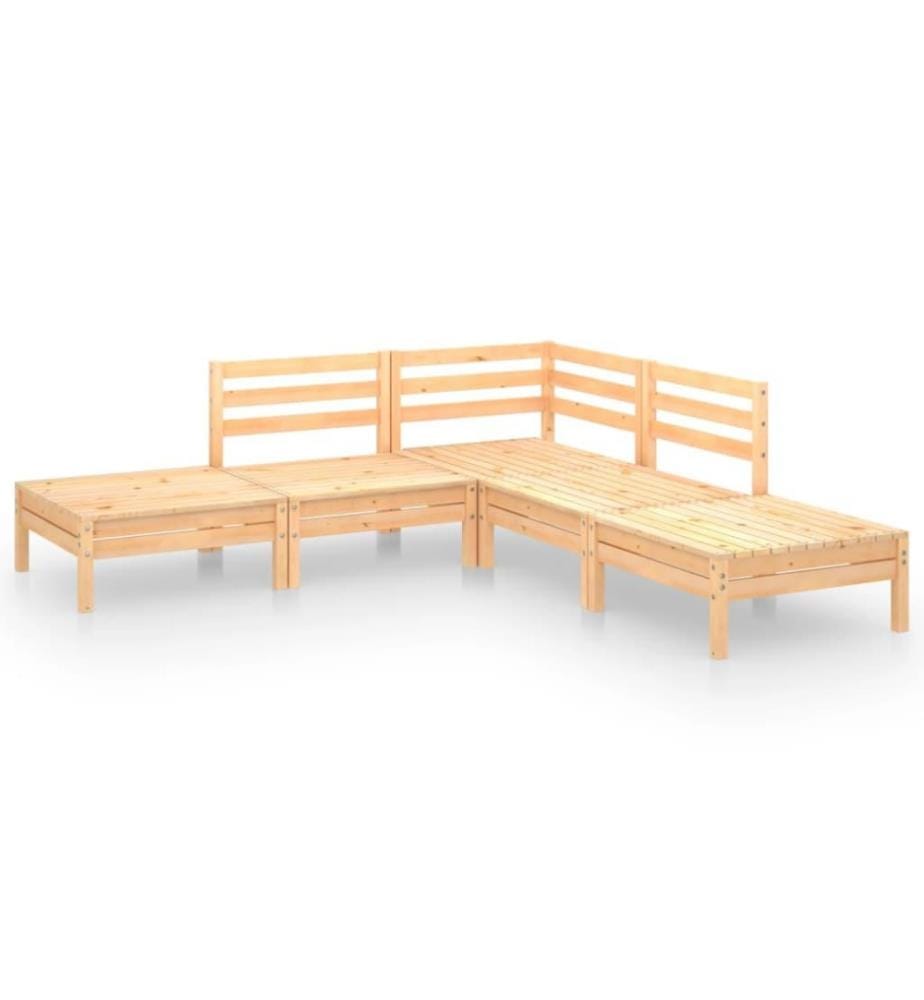 5-tlg. Garten-Lounge-Set Kiefer Massivholz