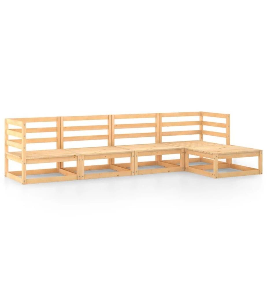 5-tlg. Garten-Lounge-Set Massivholz Kiefer