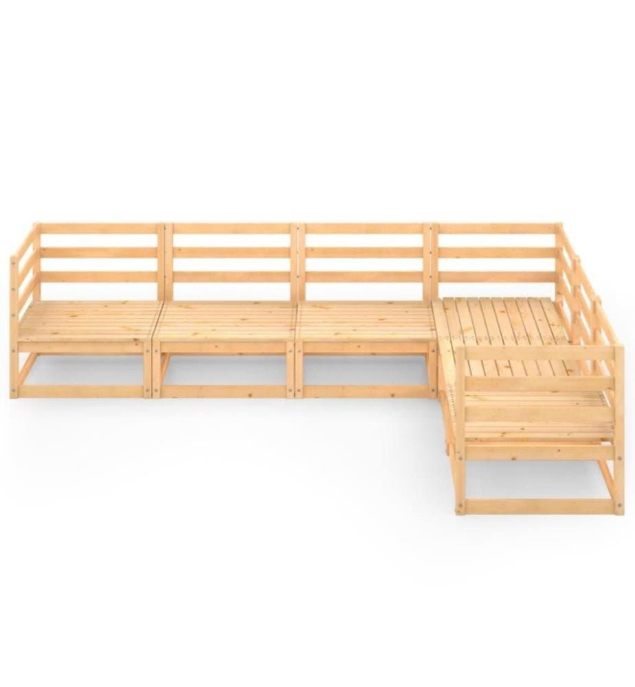 6-tlg. Garten-Lounge-Set Massivholz Kiefer