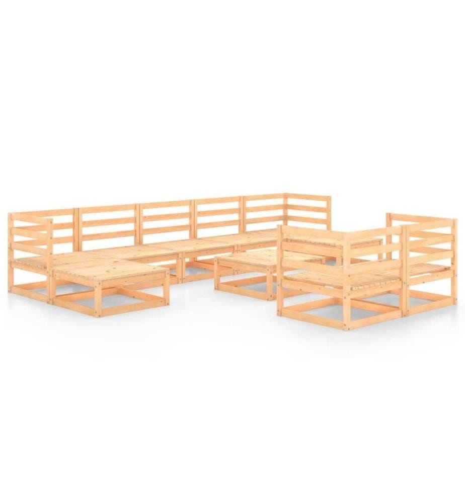 10-tlg. Garten-Lounge-Set Massivholz Kiefer