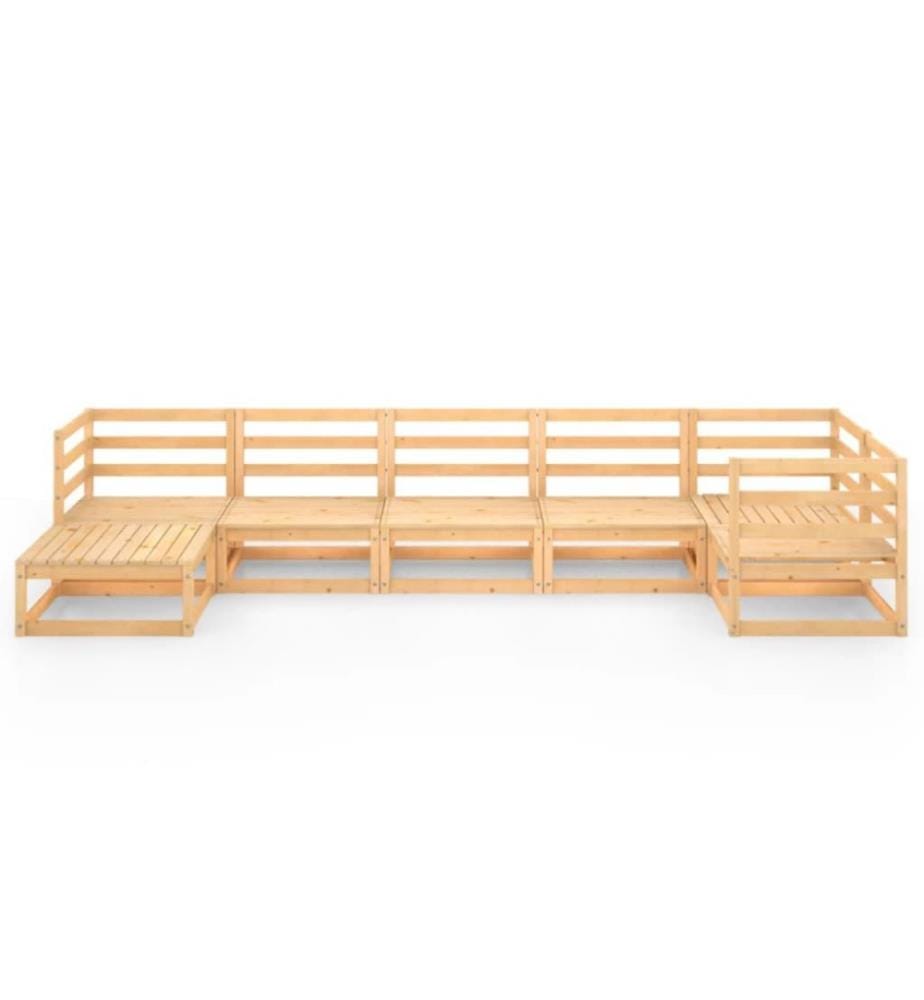 7-tlg. Garten-Lounge-Set Massivholz Kiefer