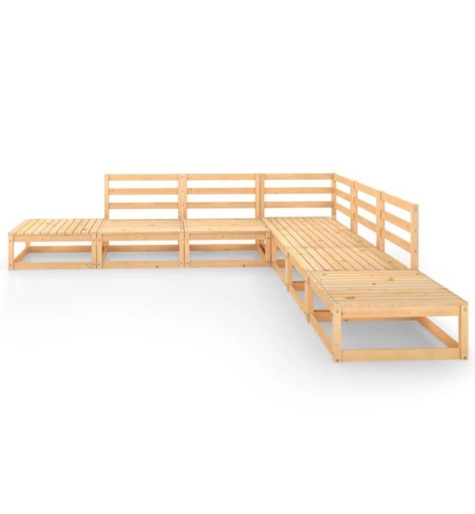 7-tlg. Garten-Lounge-Set Massivholz Kiefer