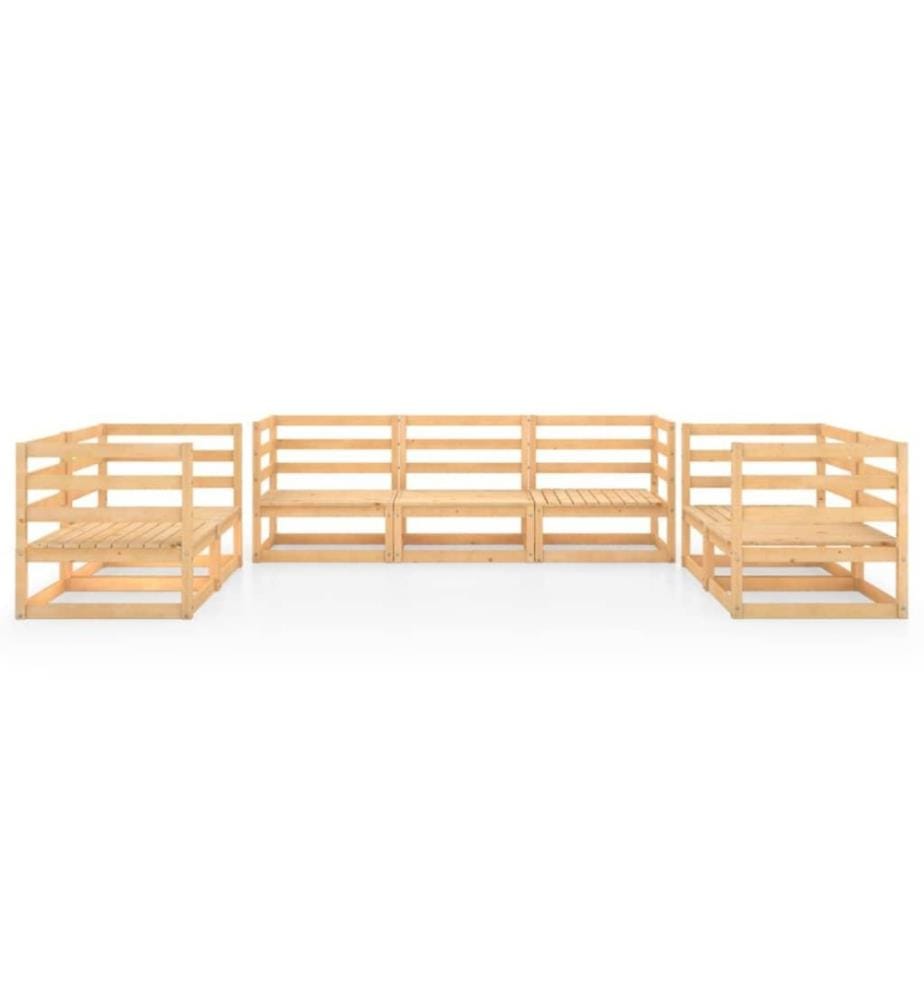 7-tlg. Garten-Lounge-Set Massivholz Kiefer